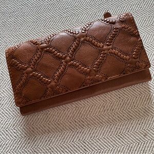 Vilencia Holland Brown Patterned Woven Leather Wallet